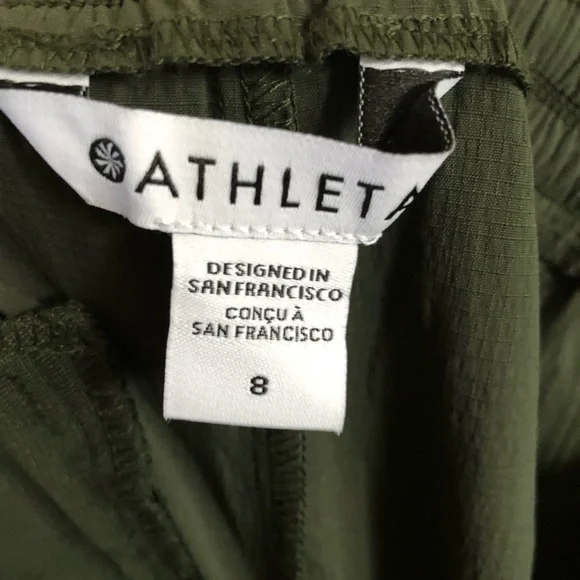 Athleta Trekkie Parachute Pant Dark Green Relaxed size 8 wide leg - Picture 8 of 10